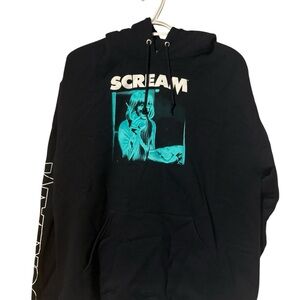 Hot Topic Black and Teal Scream Hoodie